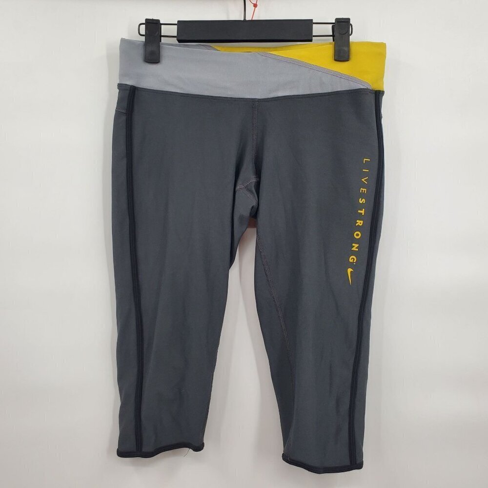 Nike Cropped Livestrong Yoga Leggings Women Size Medium Athletic Gym Wear